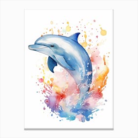 A Dolphin Watercolour In Autumn Colours 0 Canvas Print