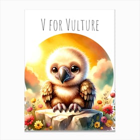 V For Vulture Nursery Canvas Print