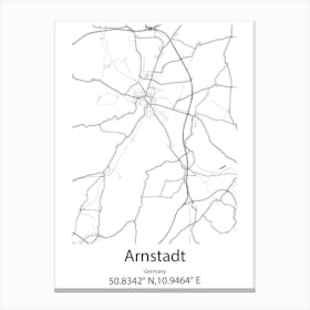 Arnstadt,Germany Minimalist Map Canvas Print