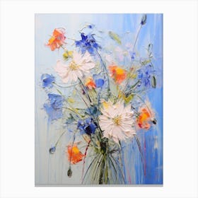Abstract Flower Painting Love In A Mist Nigella 1 Canvas Print