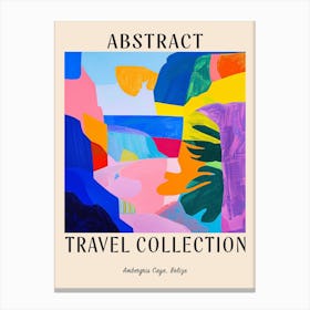 Abstract Travel Collection Poster Ambergris Caye Belize 1 Canvas Print