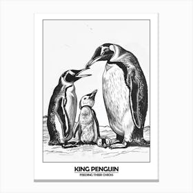 Penguin Feeding Their Chicks Poster 7 Canvas Print