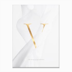 Letter V Gold Canvas Print