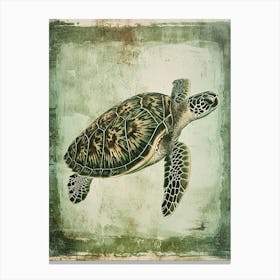 Vintage Sea Turtle Painting 1 Canvas Print