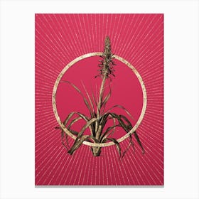 Gold Pina Cortadora Glitter Ring Botanical Art on Viva Magenta n.0085 Canvas Print
