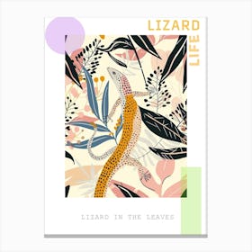 Lizard In The Leaves Modern Abstract Illustration 2 Poster Canvas Print