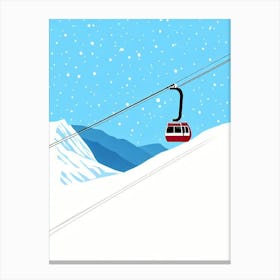 Verbier, Switzerland Minimal Skiing Poster Canvas Print