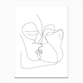 Continuous Line Drawing Minimalist Line Art Monoline Illustration Canvas Print