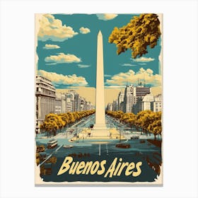 Aihrgdesign A Vintage Travel Poster Of Buenos Aires 3 Canvas Print