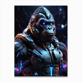 Gorilla In Cyborg Body #1 Canvas Print