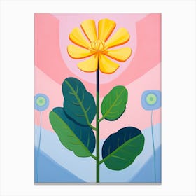 Portulaca Hilma Af Klint Inspired Pastel Flower Painting Canvas Print