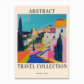 Abstract Travel Collection Poster Granada Spain 2 Canvas Print