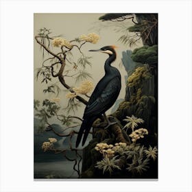 Dark And Moody Botanical Cormorant 3 Canvas Print