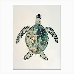 Minimalist Paint Smudge Sea Turtle Canvas Print