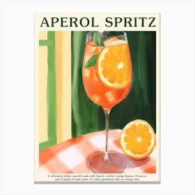 Aperol Spritz Cocktail Poster Kitchen Art Aperitivo Canvas Print