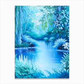 Water Gardens Waterscape Marble Acrylic Painting 3 Canvas Print