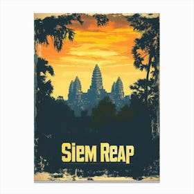 Aihrgdesign A Vintage Travel Poster Of Siem Reap 2 Canvas Print