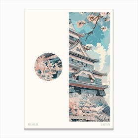 Himeji Japan 4 Cut Out Travel Poster Canvas Print