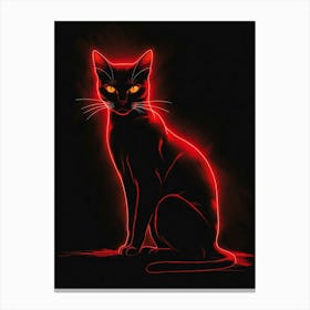 Cat With Glowing Eyes Canvas Print