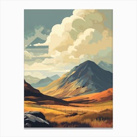 Glen Coe Scotland 3 Hiking Trail Landscape Canvas Print