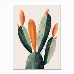 Bunny Ear Cactus Minimalist Abstract Illustration 4 Canvas Print