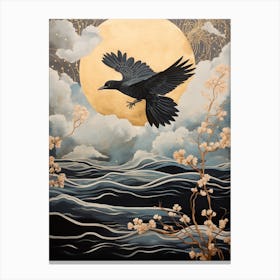Magpie 4 Gold Detail Painting Canvas Print