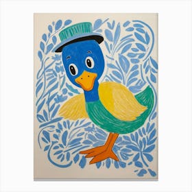 Duck In Hat Style unemployment Canvas Print