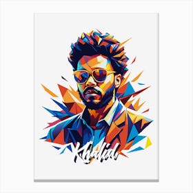 Khalid 03 Portrait Music Icon Style WPAP Pop Art Canvas Print