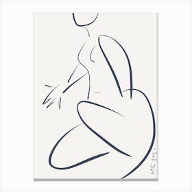 Crouching Canvas Line Art Print