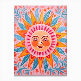 Sun Folk Art Canvas Print