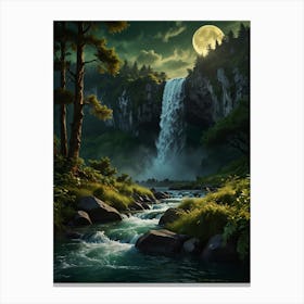 Waterfall In The Forest 6 Canvas Print