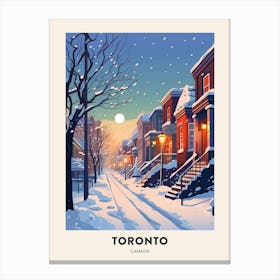 Winter Night  Travel Poster Toronto Canada 3 Canvas Print