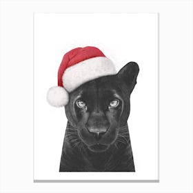 Christmas Panther Girl Canvas Print