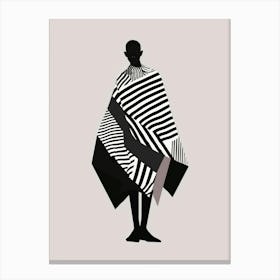 Black And White Striped Cape Canvas Print