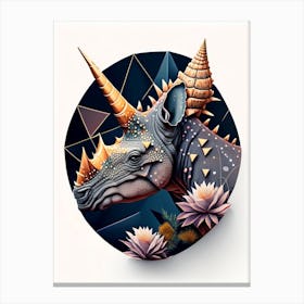 Styracosaurus Terrazzo Style Dinosaur Canvas Print