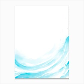 Blue Ocean Wave Watercolor Vertical Composition 3 Canvas Print