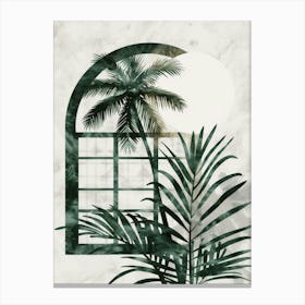 Palm Tree In The Window Canvas Print