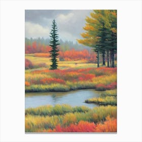 European Larch Tree Watercolour Canvas Print