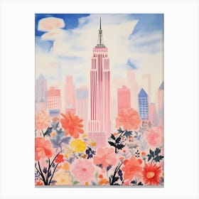 New York Watercolor Painting Canvas Print