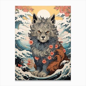 Bengal Fox Japanese Illustration 1 Canvas Print