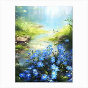Forget Me Not Wildflower In Wetlands (1) Canvas Print