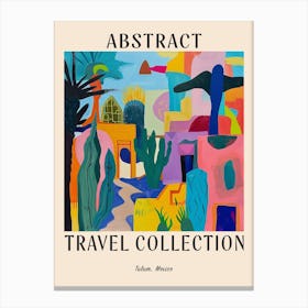 Abstract Travel Collection Poster Tulum Mexico 4 Canvas Print