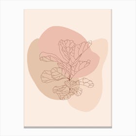 Modern Neutral Fiddle Leaf Fig Canvas Print