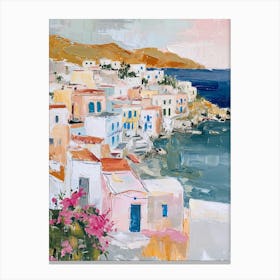 Mykonos Coast Kitsch Brushstrokes  3 Canvas Print