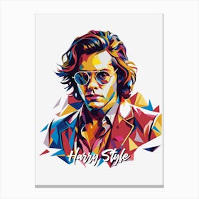 Harry Style 02 Portrait Music Icon Style WPAP Pop Art Canvas Print