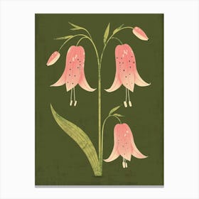 Pink & Green Bluebell 2 Canvas Print