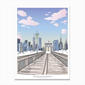 Brooklyn Bridge Text Version 9600p X 7200p Day Canvas Print
