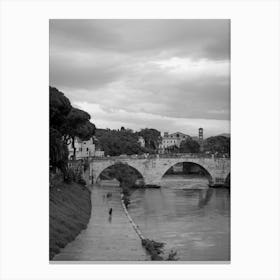 Cloudy day in Rome | Black and White Photography Canvas Print