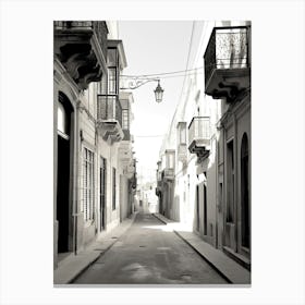 Valletta, Malta, Black And White Photography 4 Canvas Print