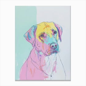 Labrador Dog Neon Pastel Line Illustration Canvas Print